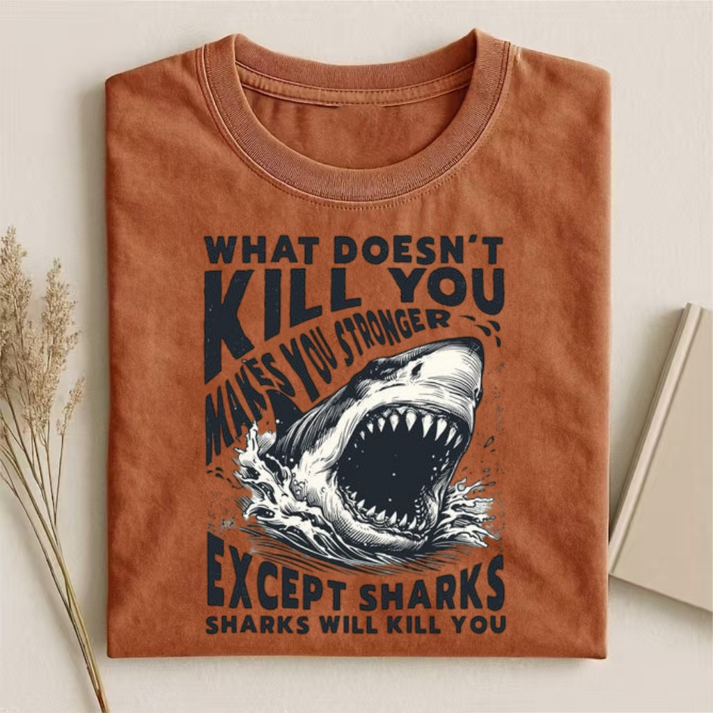 "Except Sharks" Funny Shark Quote T-shirt