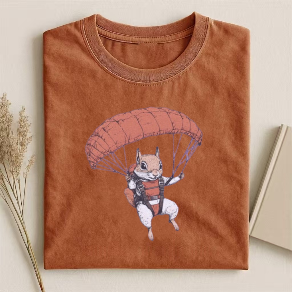 Skydiving Squirrel Retro Art T-shirt