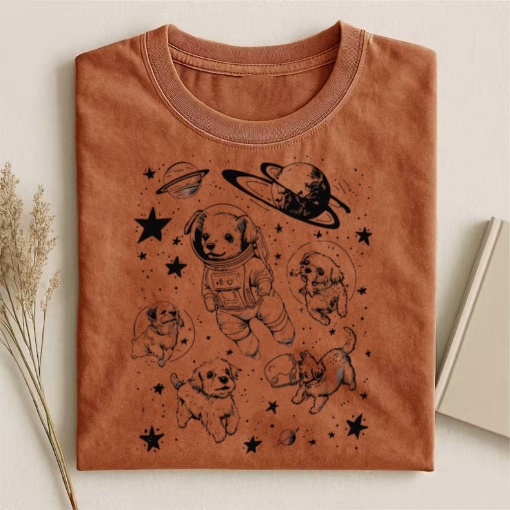 Astronaut Puppy Space Adventure T-shirt