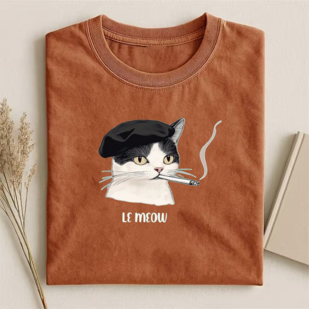 "Le Meow" French Cat Meme T-shirt