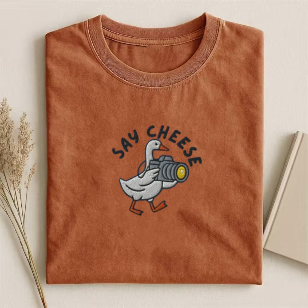 Embroidered Goose Photographer T-shirt