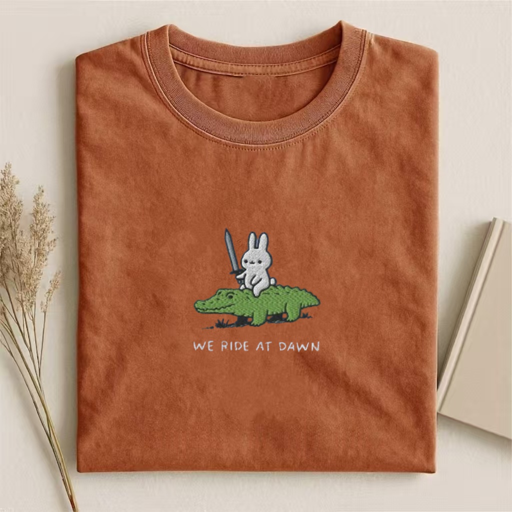 Embroidered We Ride at Dawn T-shirt