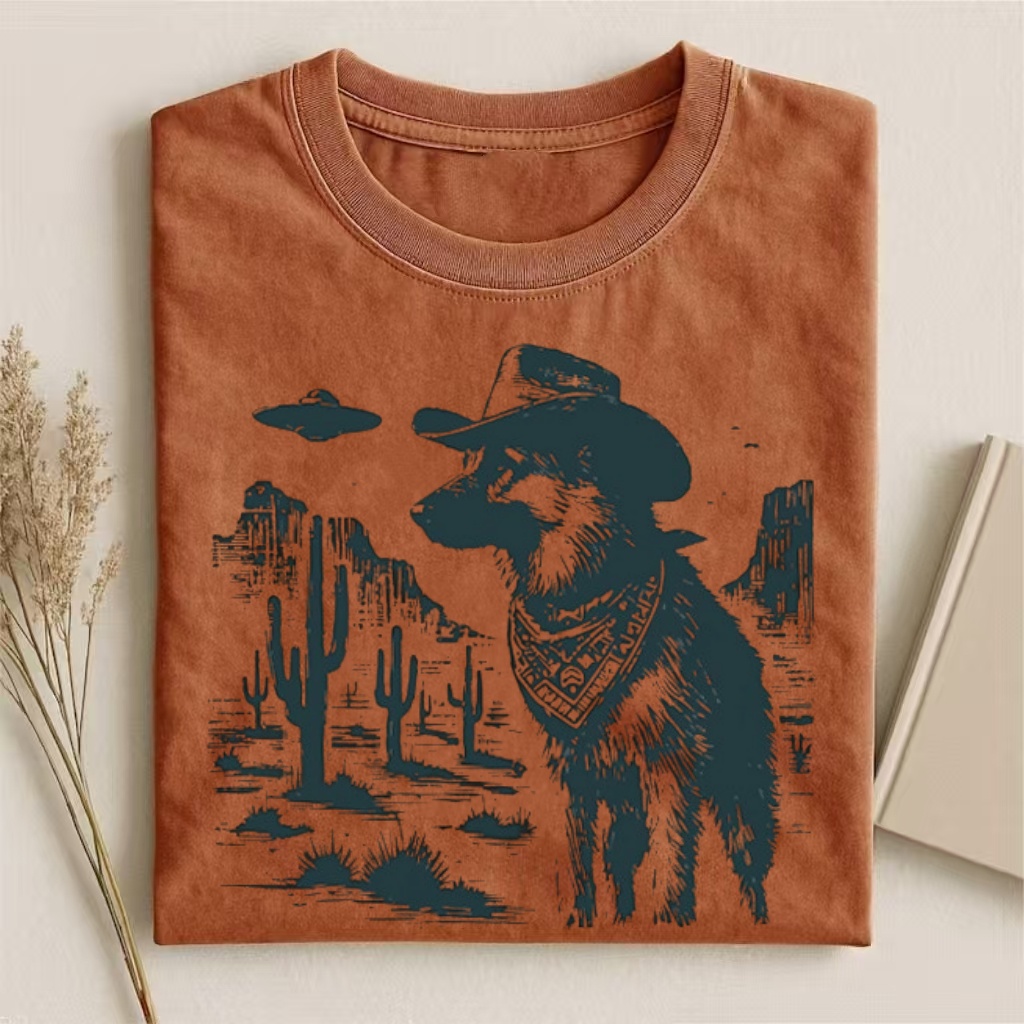 Vintage German Shepherd UFO T-shirt