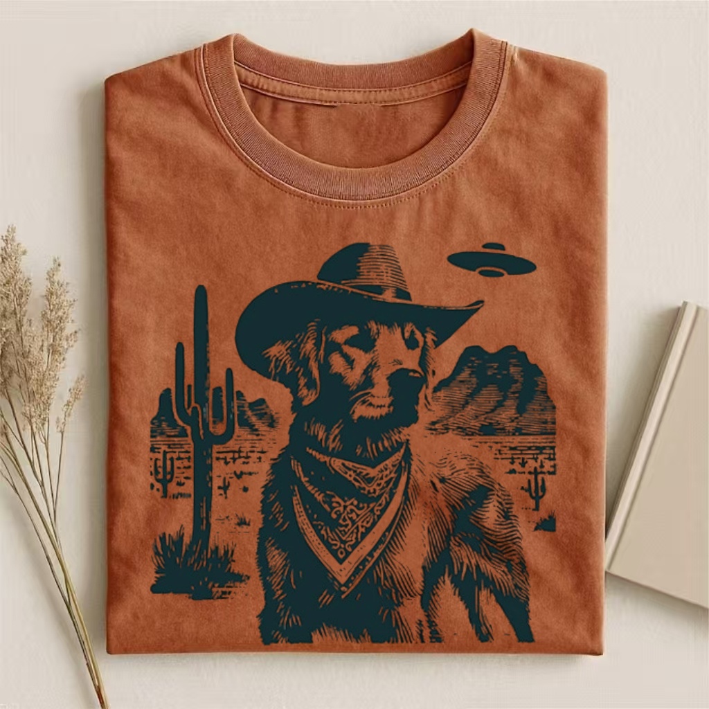 Vintage Golden Retriever UFO T-shirt