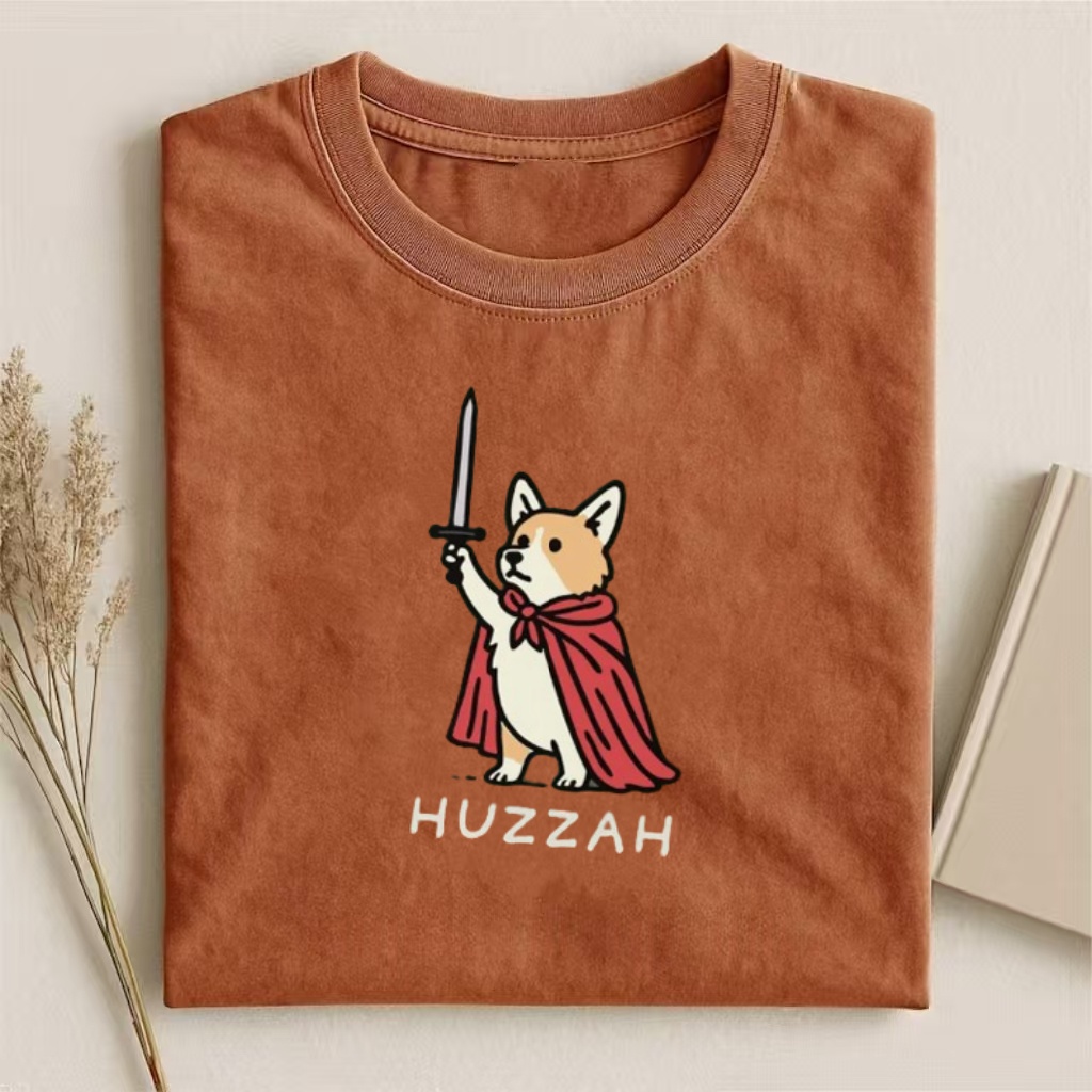 Huzzah Funny Medieval Corgi T-shirt