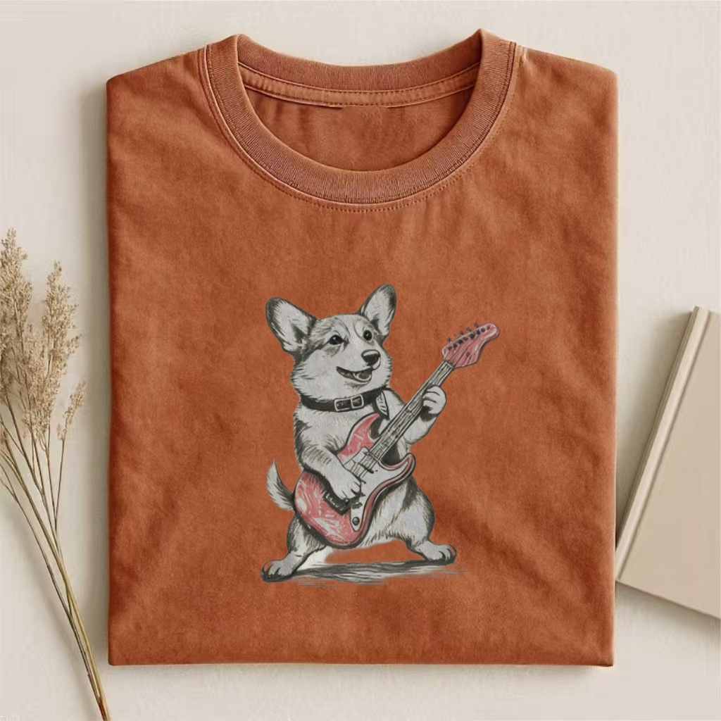 Funny Corgi Playing Guitar T-shirt