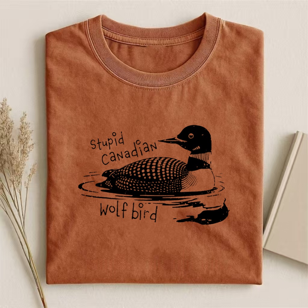 Stupid Canadian Wolf Bird T-shirt