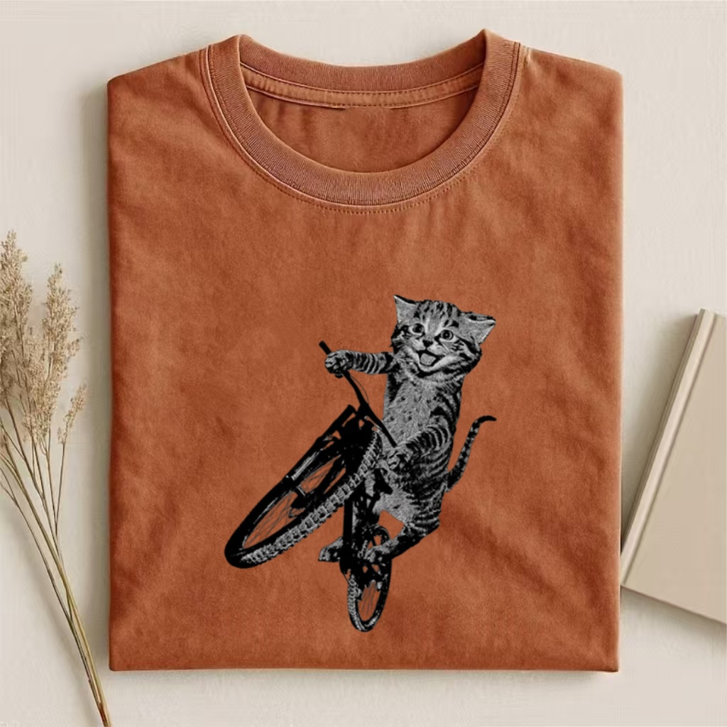 Cat Riding a Bicycle T-shirt