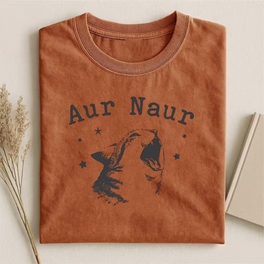 "Aur Naur" Screaming Cat Meme Graphic T-Shirt