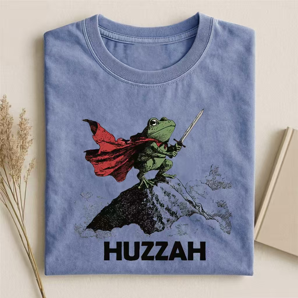 "Huzzah" Heroic Frog Graphic T-shirt