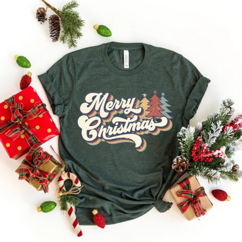 Vintage Merry Christmas T-Shirt-Lulueye