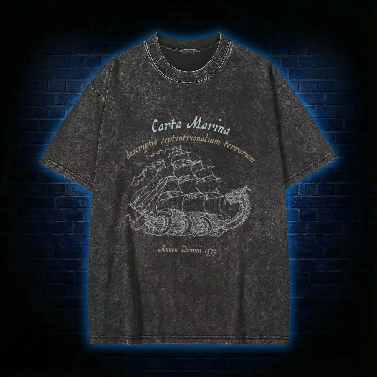 Carta Marina Sea Monster Washed T-shirt