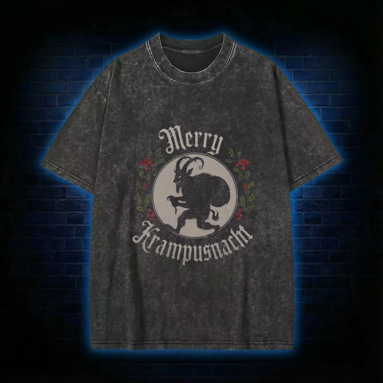 Merry Krampusnacht Washed T-shirt