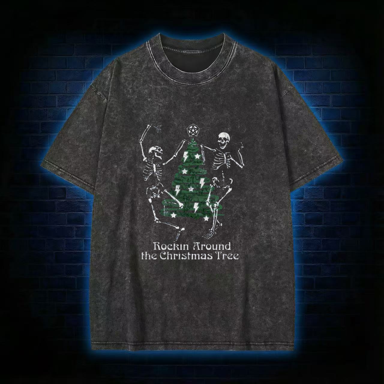 Rockin Around the Christmas Tree Washed T-shirt