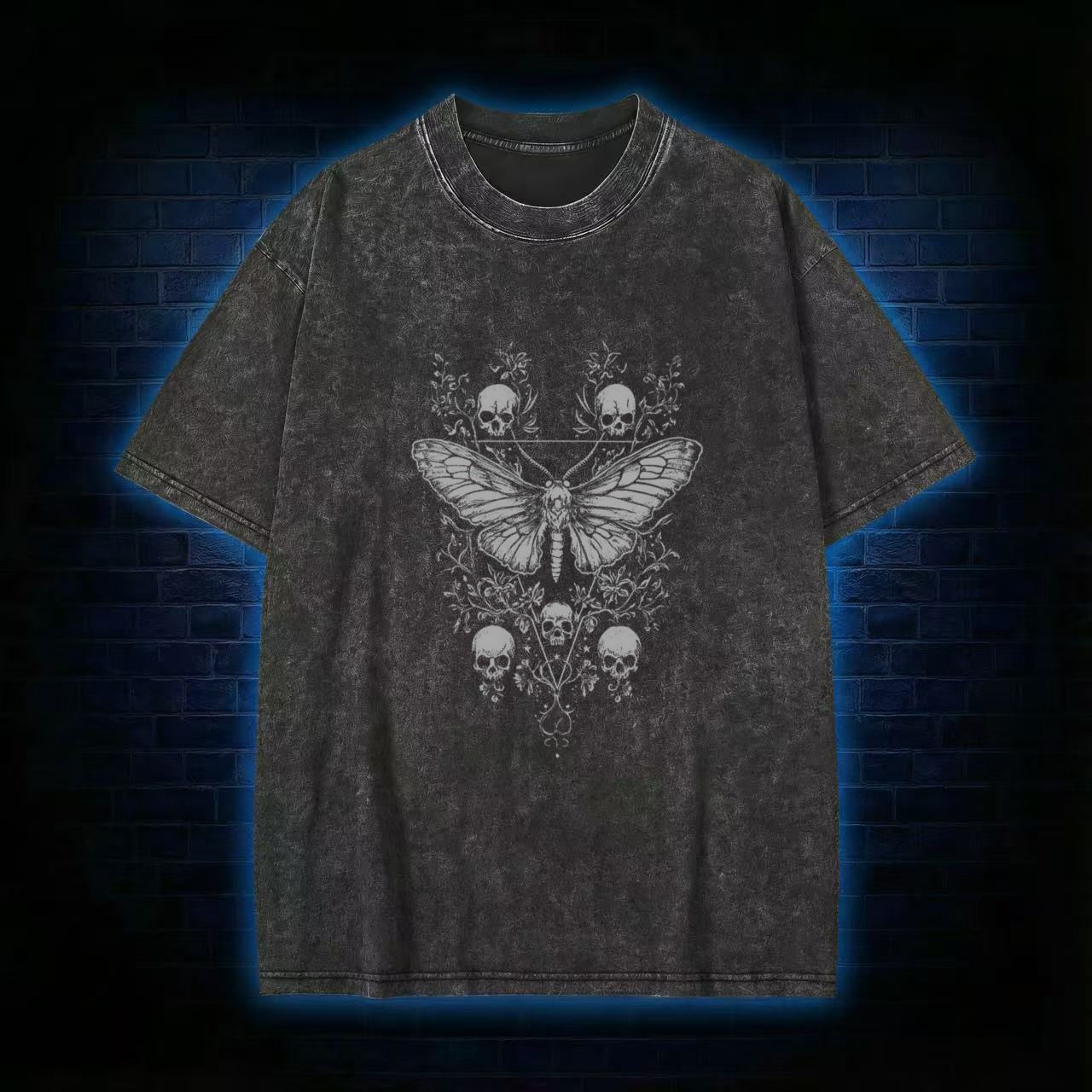 Skull Moth Washed T-shirt