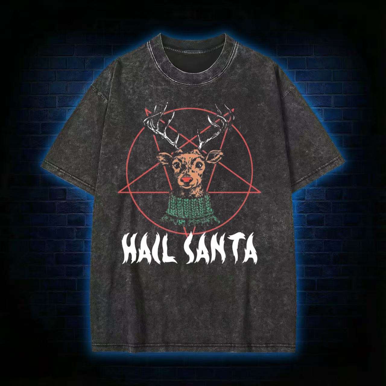 Hail Santa Washed T-shirt