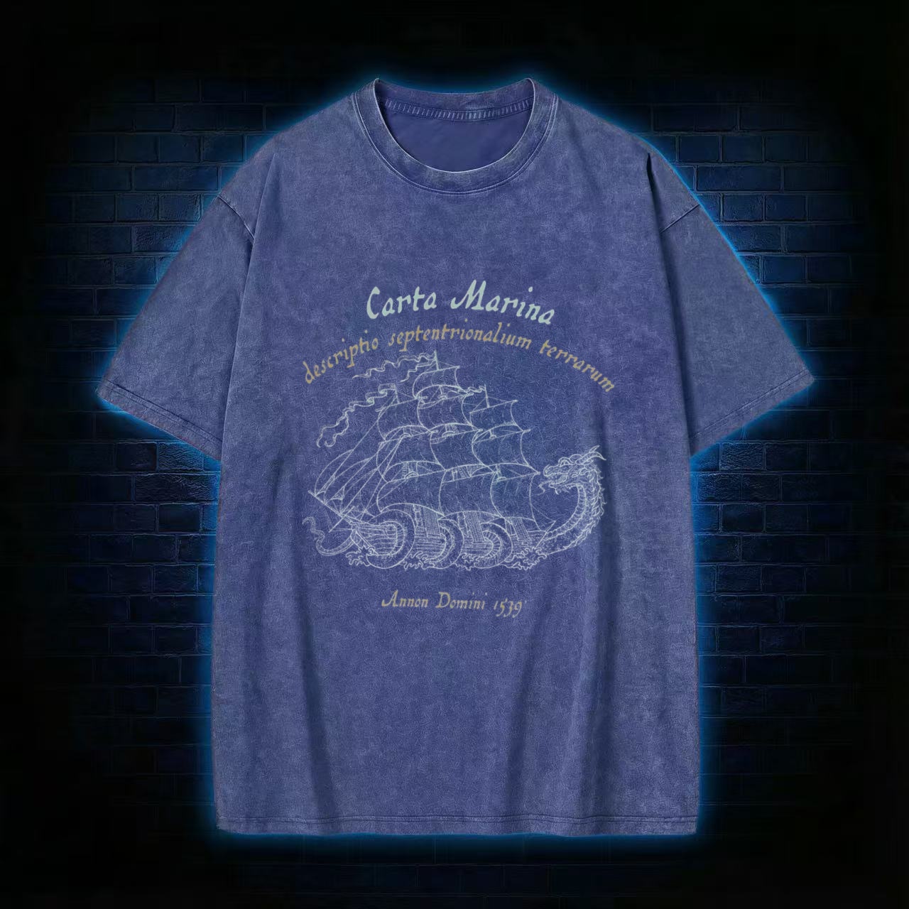 Carta Marina Sea Monster Washed T-shirt