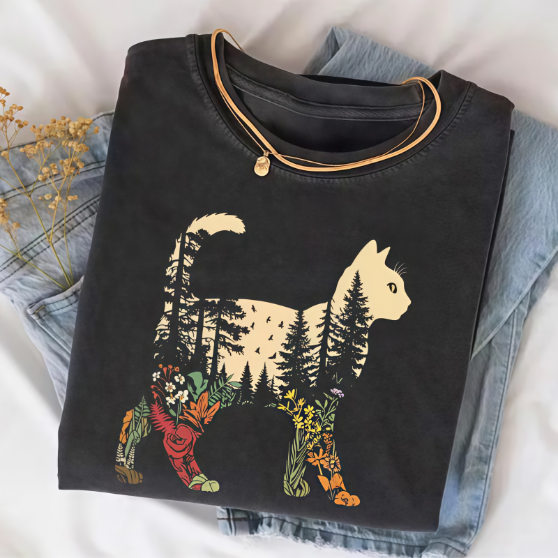 Boho Cat Plants T-Shirt