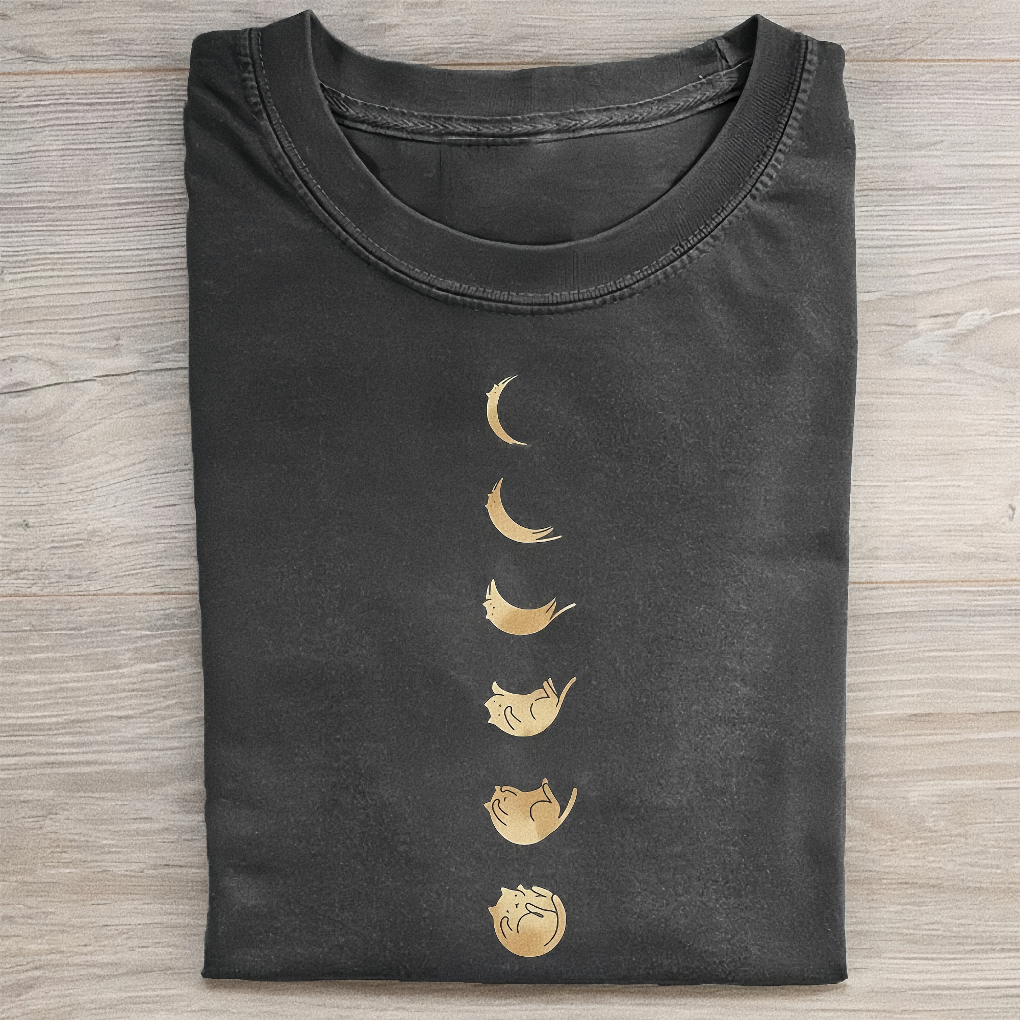 Funny Cat Moon Phases T-shirt