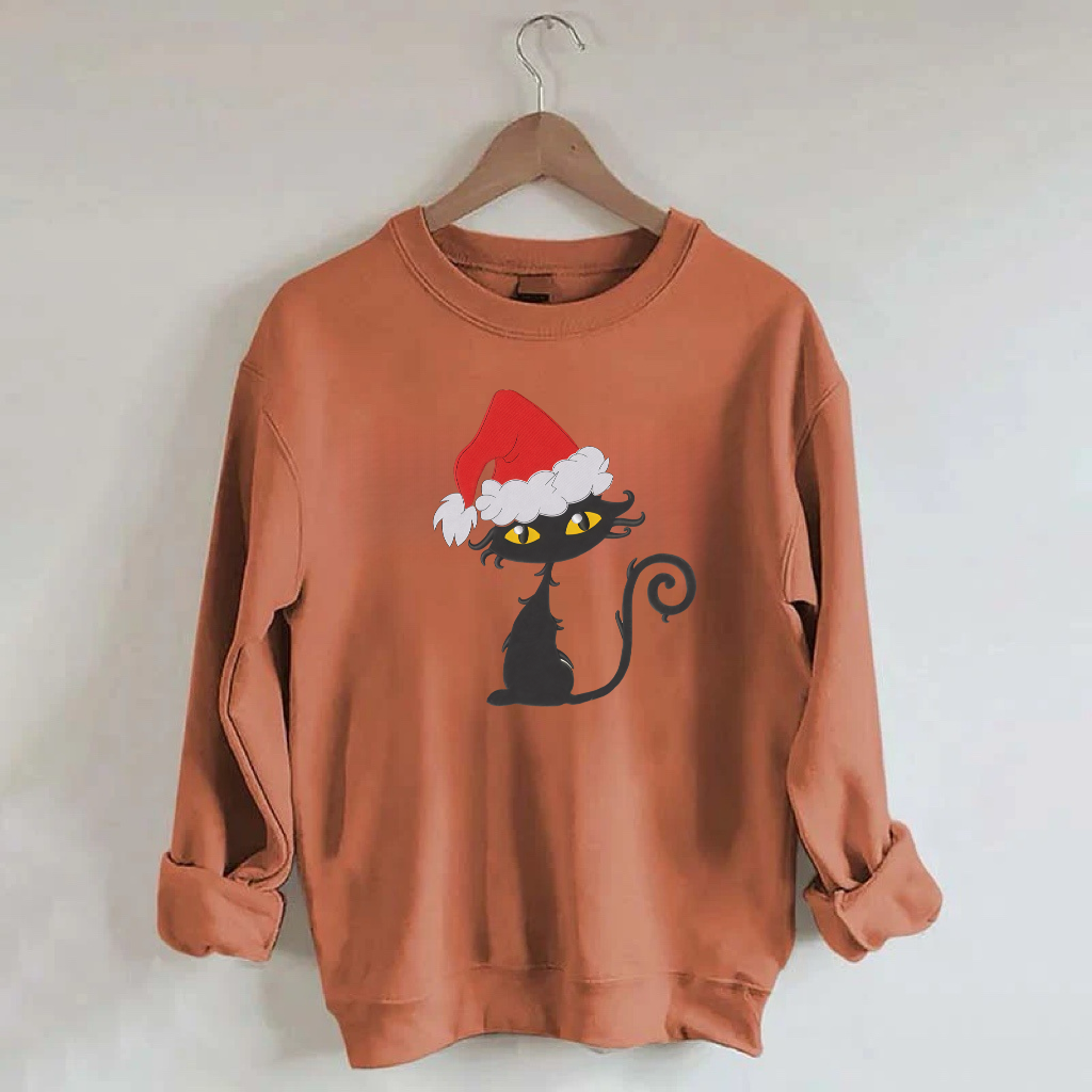 Christmas Black Cat Sweatshirt