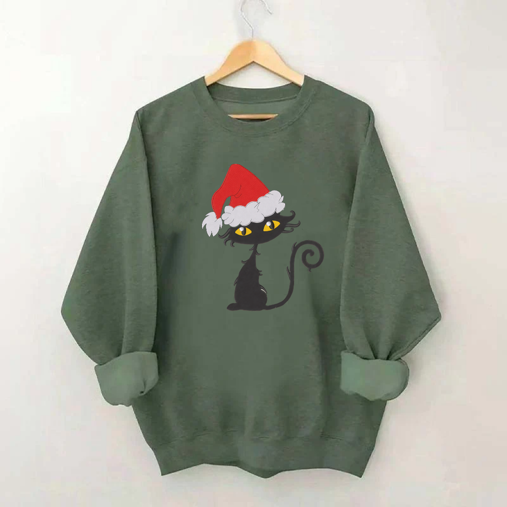 Christmas Black Cat Sweatshirt
