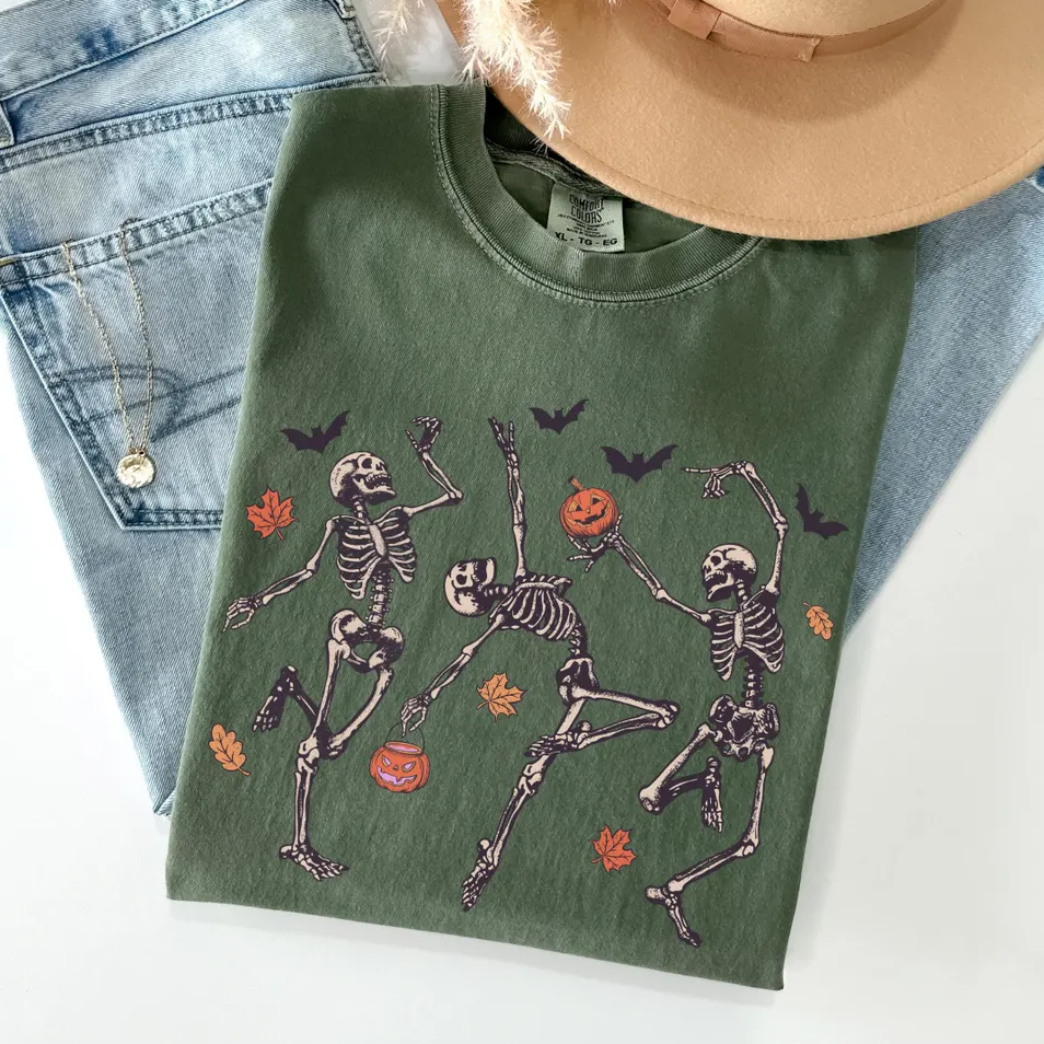 Comfort Colors Dancing Skeleton Halloween T-Shirt