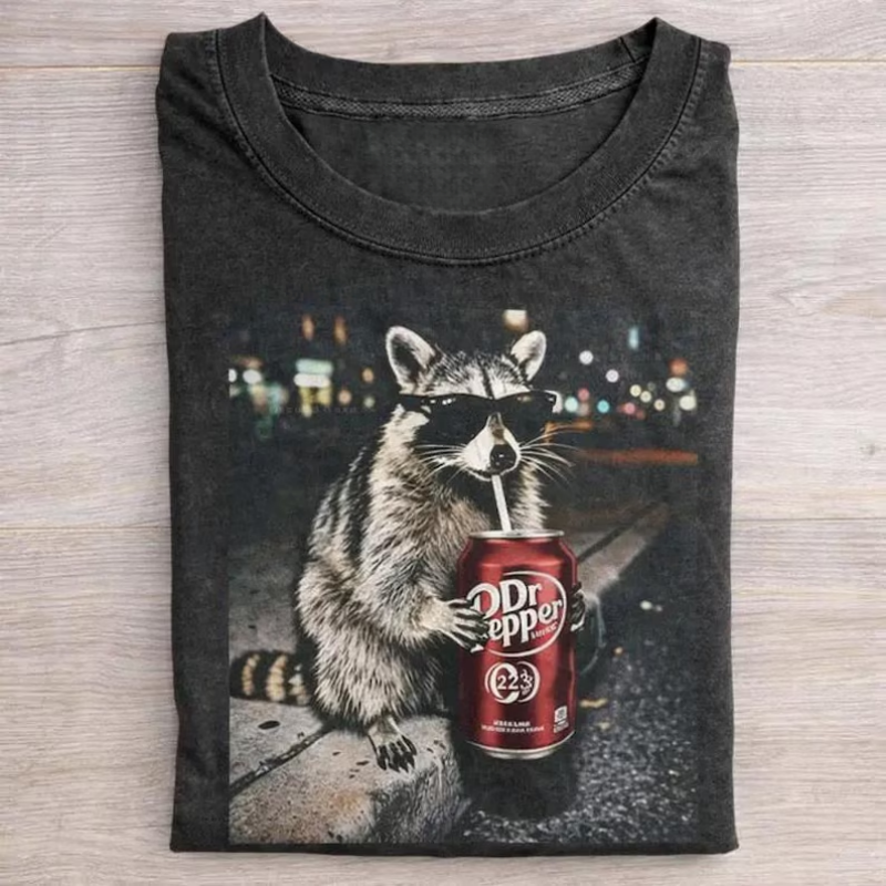 Cool Raccoon Graphic T-Shirt
