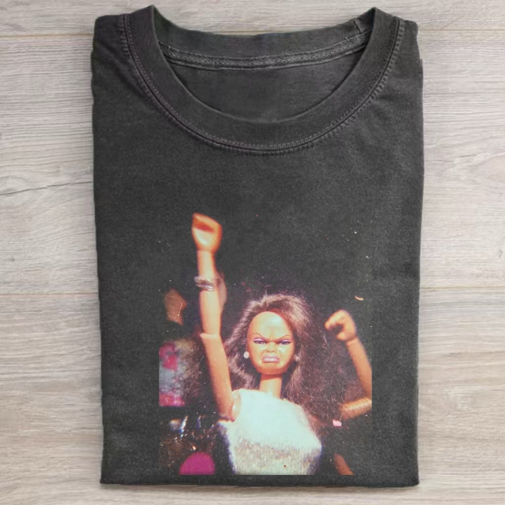 Funny Doll Girl Party Graphic T-Shirt