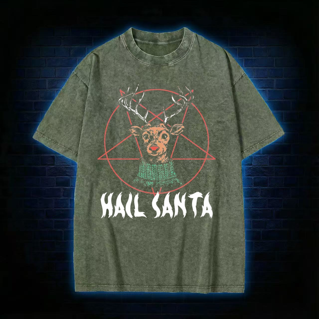 Hail Santa Washed T-shirt