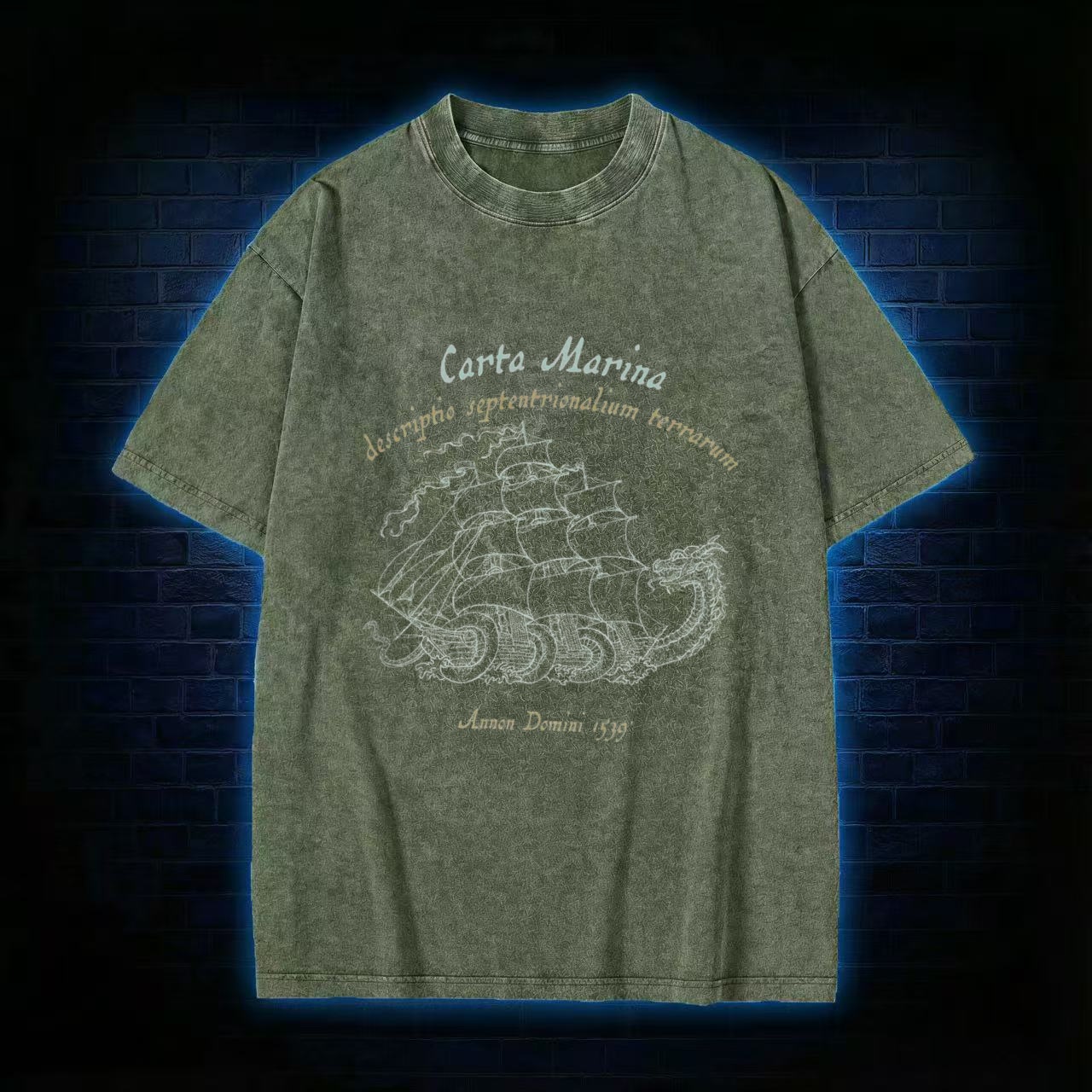Carta Marina Sea Monster Washed T-shirt