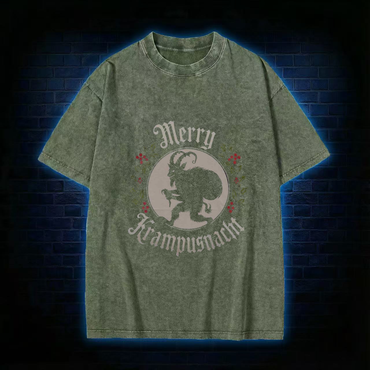 Merry Krampusnacht Washed T-shirt