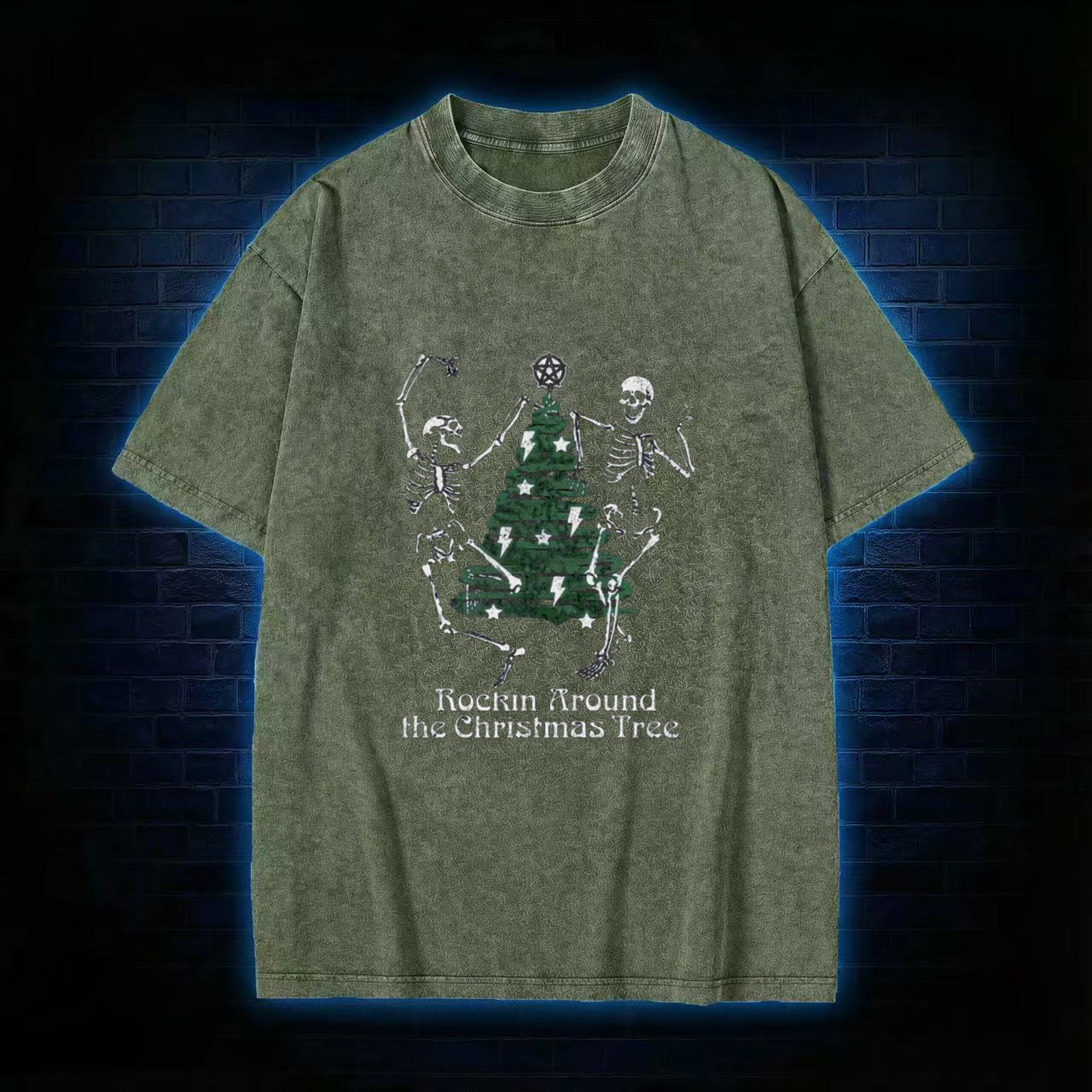 Rockin Around the Christmas Tree Washed T-shirt