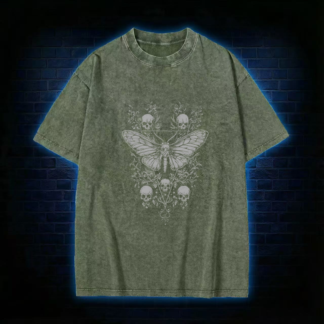 Skull Moth Washed T-shirt