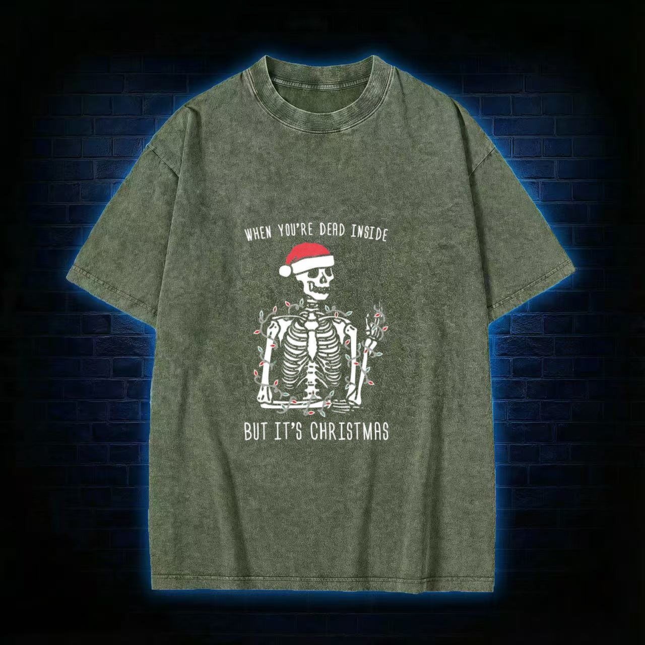 You Are Dead Inside But It's Christmas Washed T-shirt