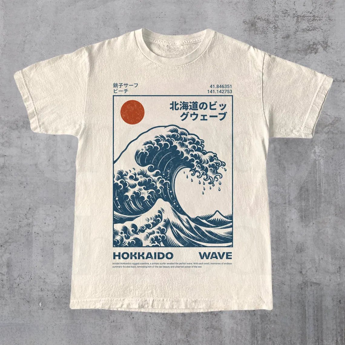 Hokkaido Wave Retro Surf T-Shirt