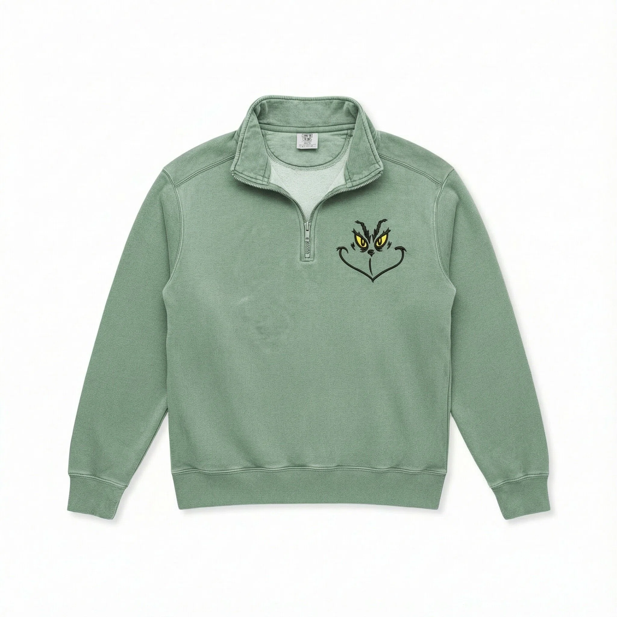 Embroidered Christmas Zip Sweatshirt