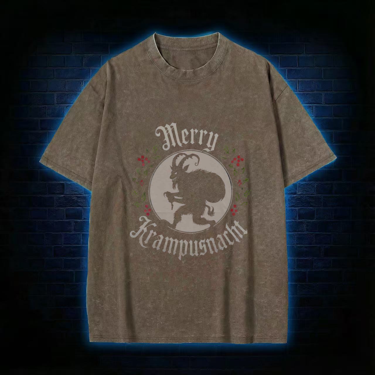 Merry Krampusnacht Washed T-shirt