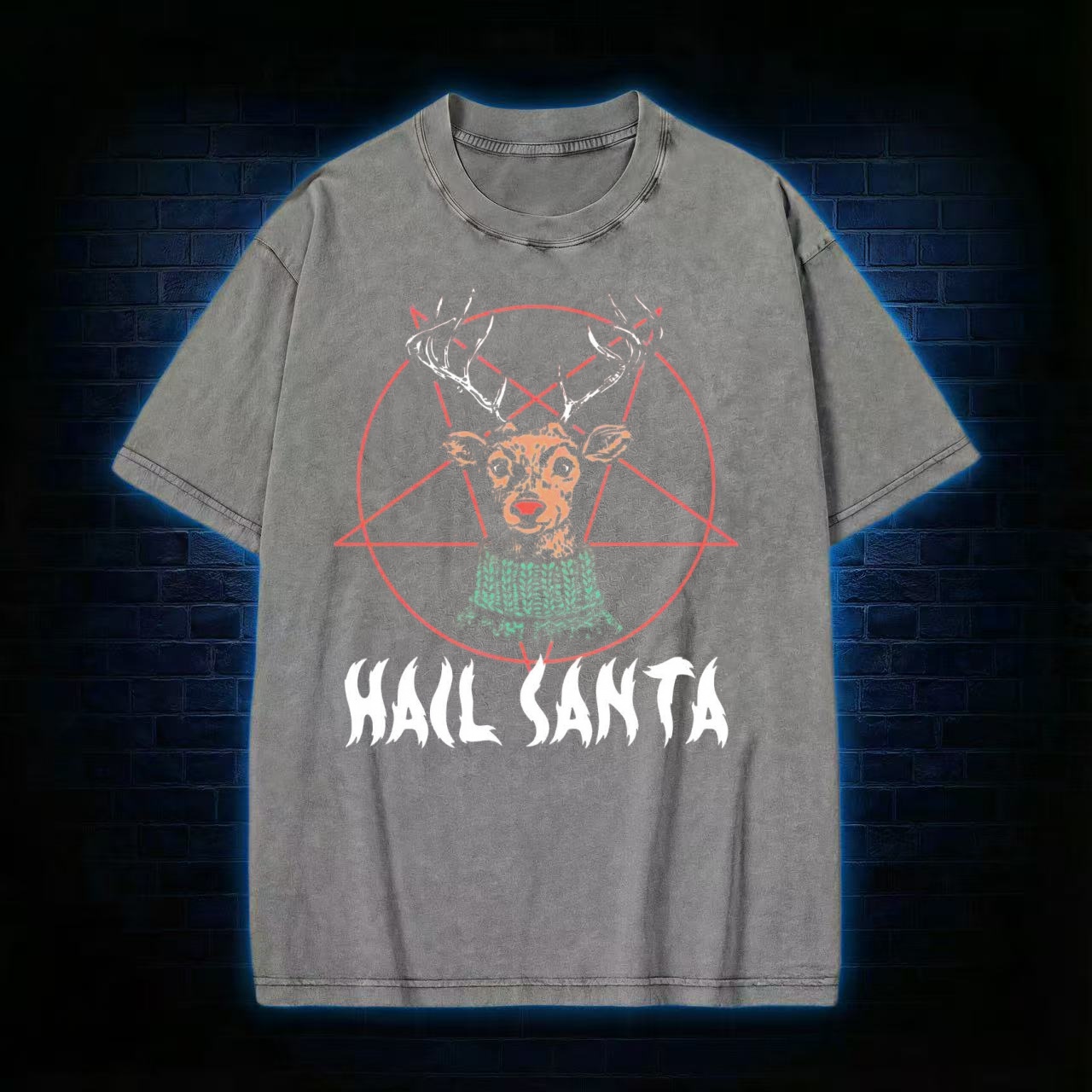 Hail Santa Washed T-shirt
