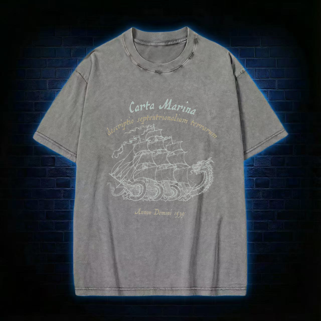 Carta Marina Sea Monster Washed T-shirt