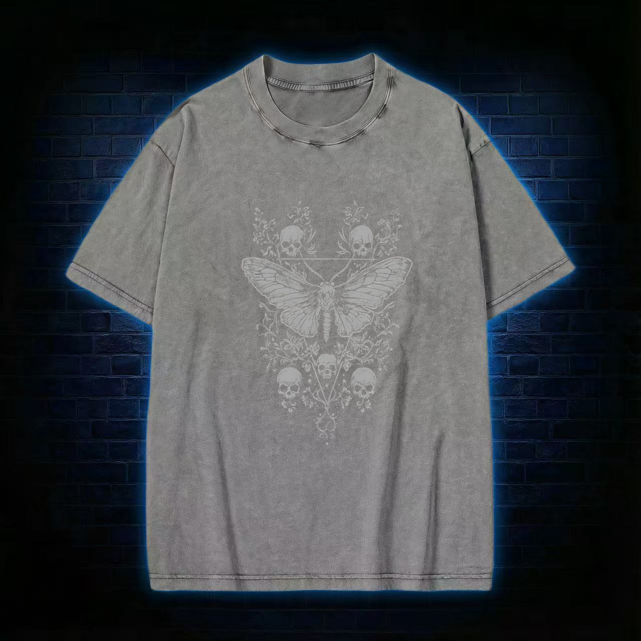 Skull Moth Washed T-shirt