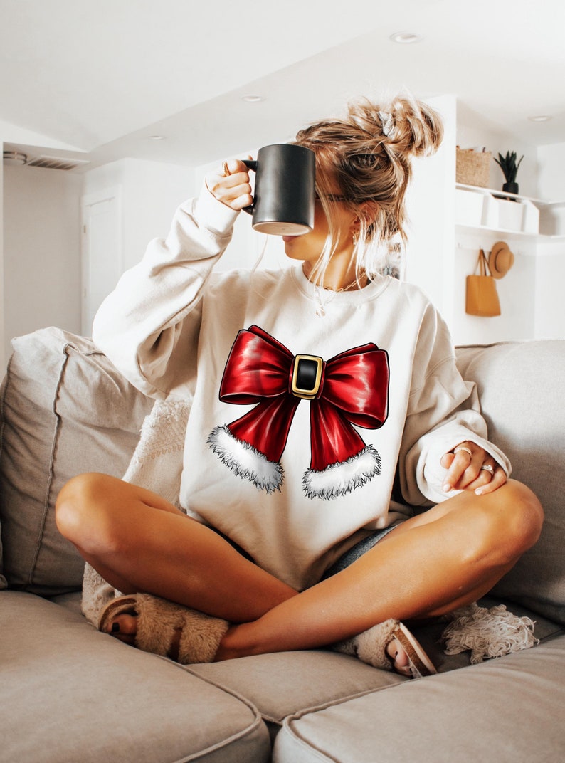 Christmas Santa Bow T-shirt/Sweatshirt
