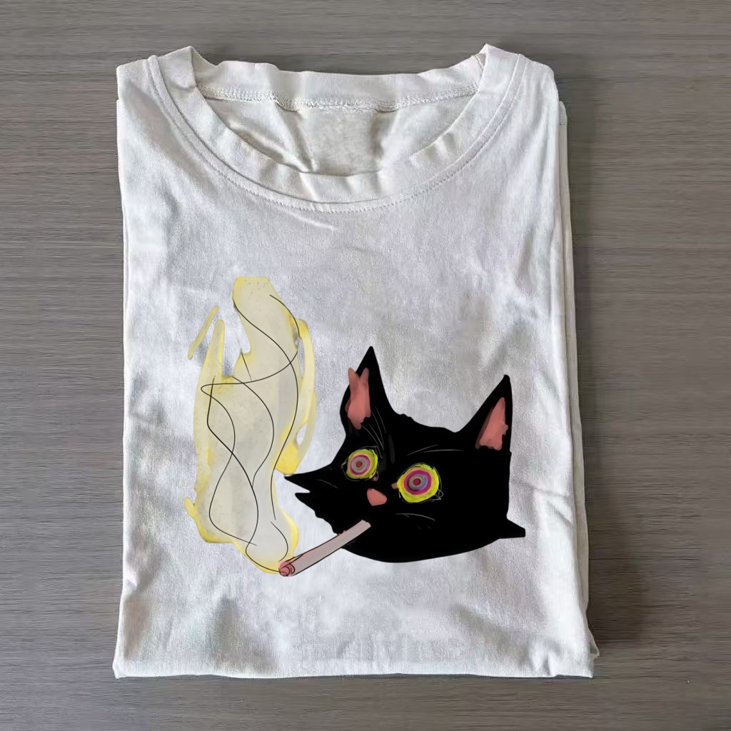 Smoking Cat High Street Style T-shirt