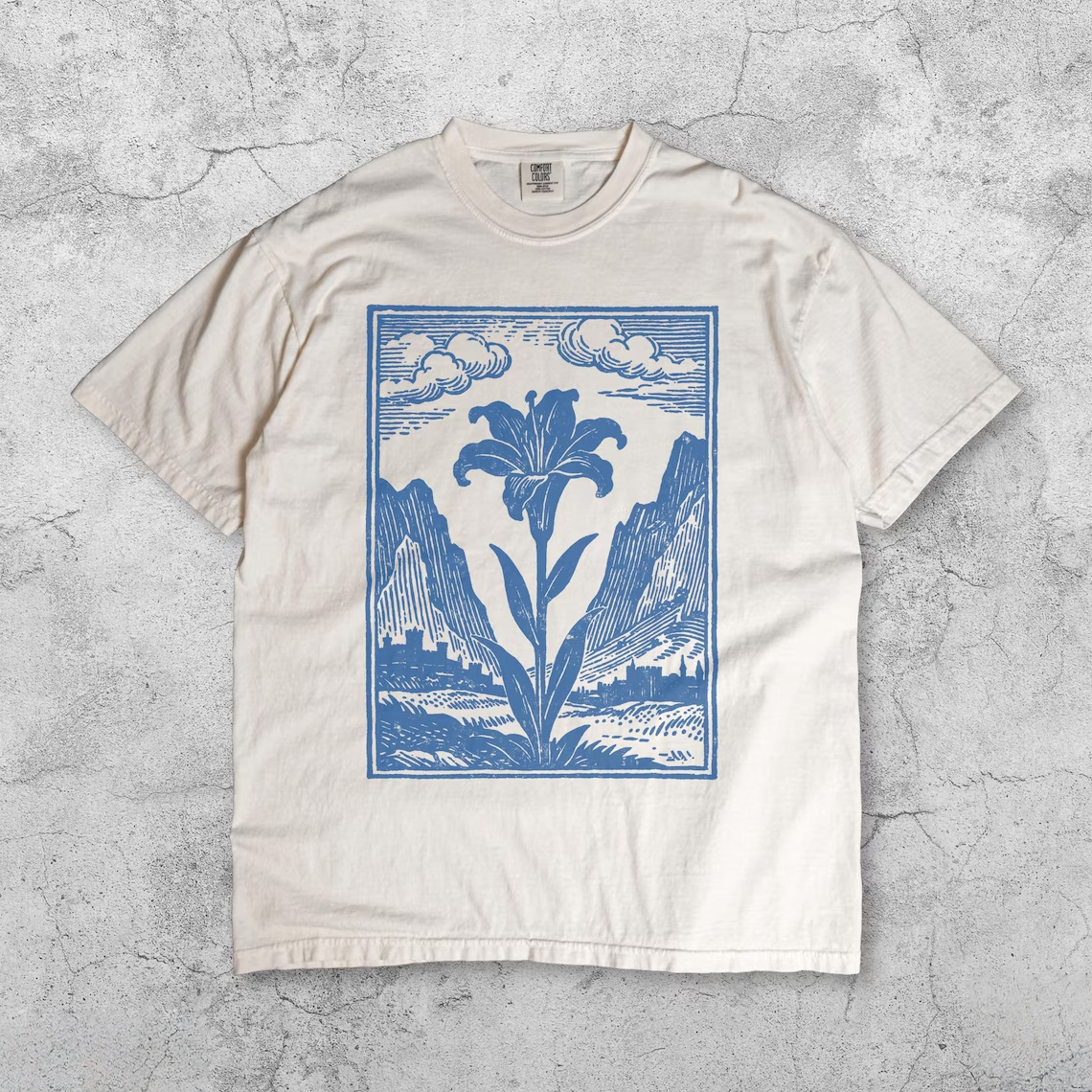 Vintage Lily Flower Graphic T-Shirt
