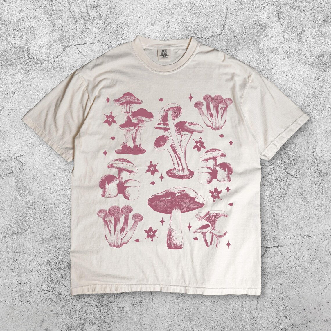 Vintage Mushroom Tattoo Style T-Shirt