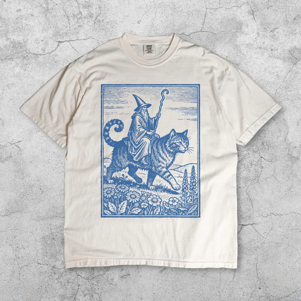 Wizard Cat Rider Vintage T-Shirt