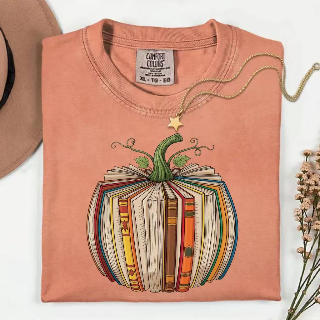 Fall Book Pumpkin Halloween Shirt
