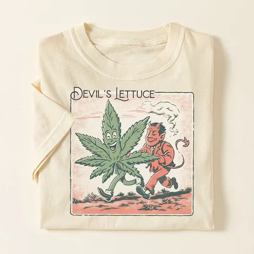 "Devil's Lettuce" Retro Cartoon T-shirt