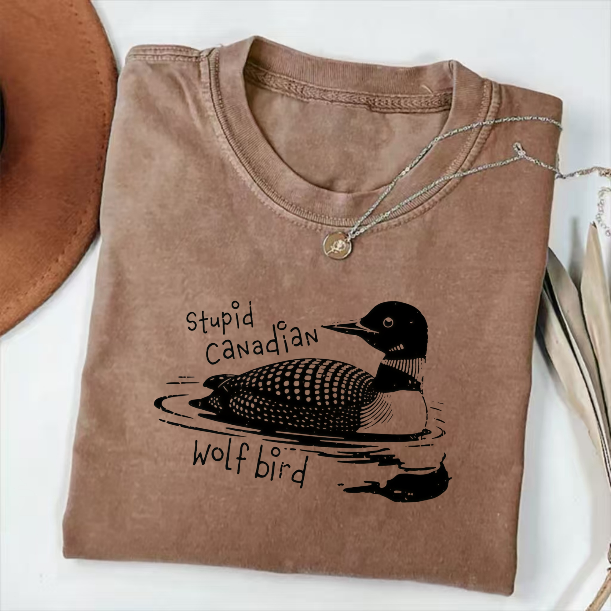 Stupid Canadian Wolf Bird T-Shirt