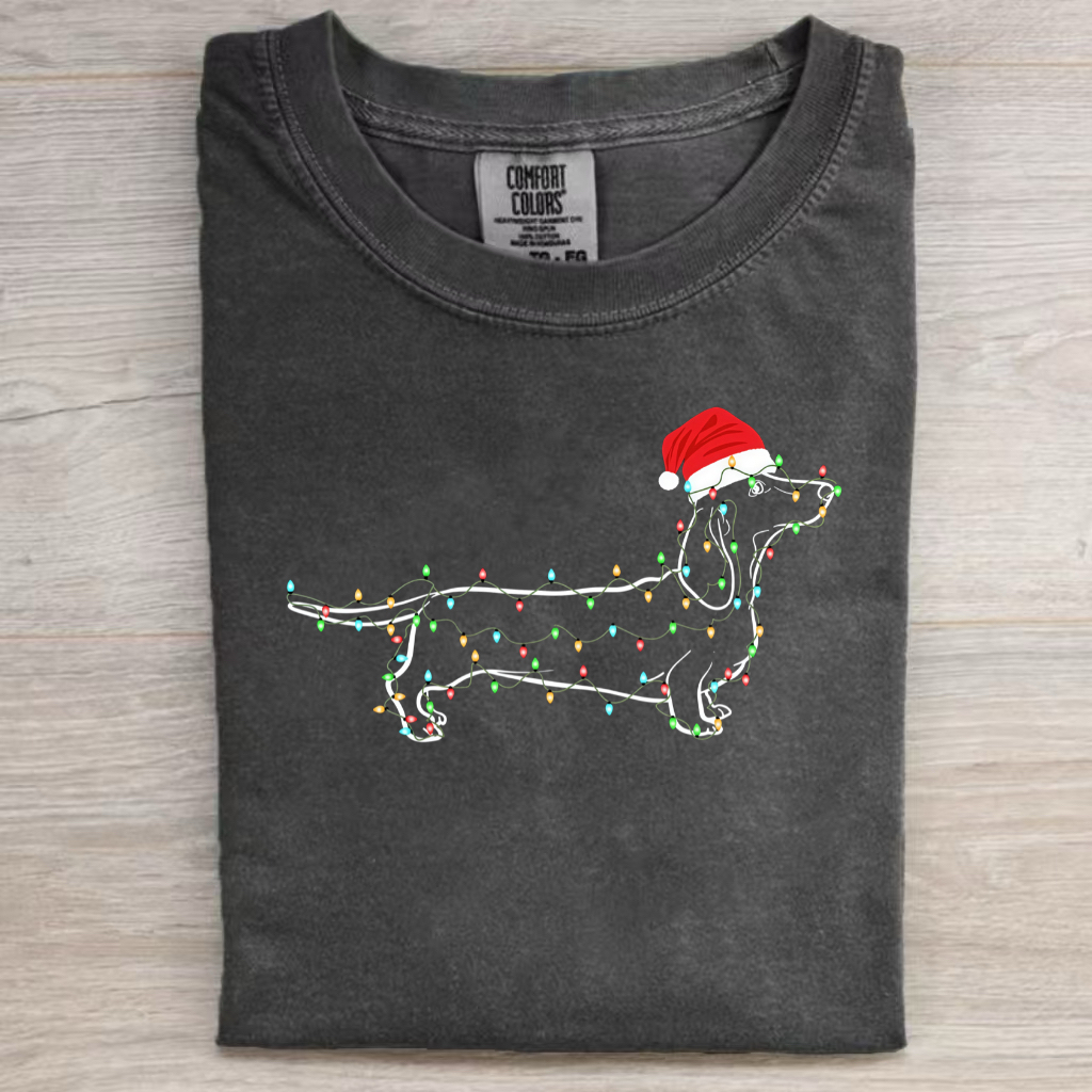 Comfort Color Dachshund Christmas T-shirt