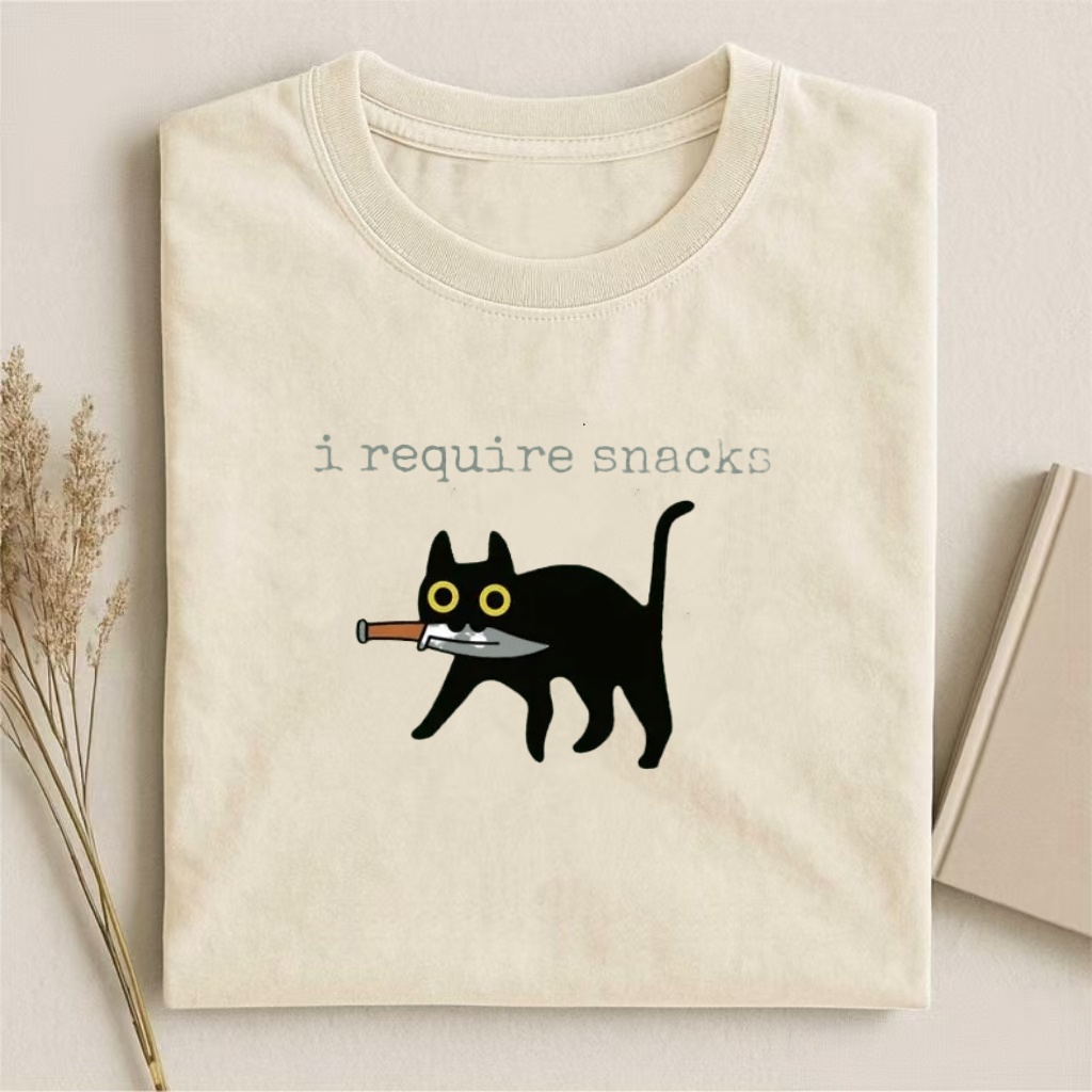 Snack-Requesting Black Cat T-shirt